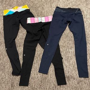 3 PAIRS OF LULULEMON LEGGINGS